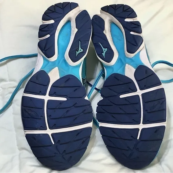 Mizuno Wave Rider 20 Running Shoes Blue J1GD170303 Low Lace Up Sneakers 8