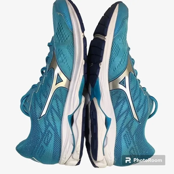 Mizuno Wave Rider 20 Running Shoes Blue J1GD170303 Low Lace Up Sneakers 8