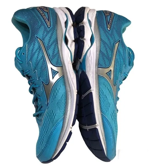 Mizuno Wave Rider 20 Running Shoes Blue J1GD170303 Low Lace Up Sneakers 8