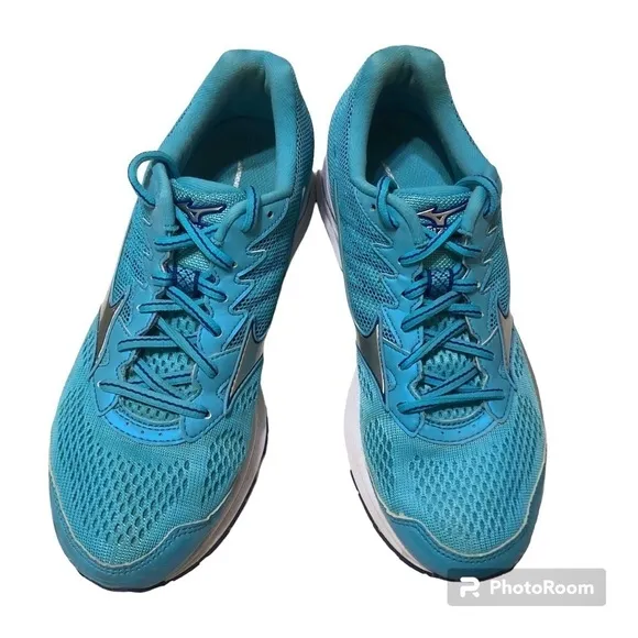 Mizuno Wave Rider 20 Running Shoes Blue J1GD170303 Low Lace Up Sneakers 8