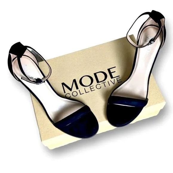 Mode Collective Daria sandal heel black suede, size 41, US 10