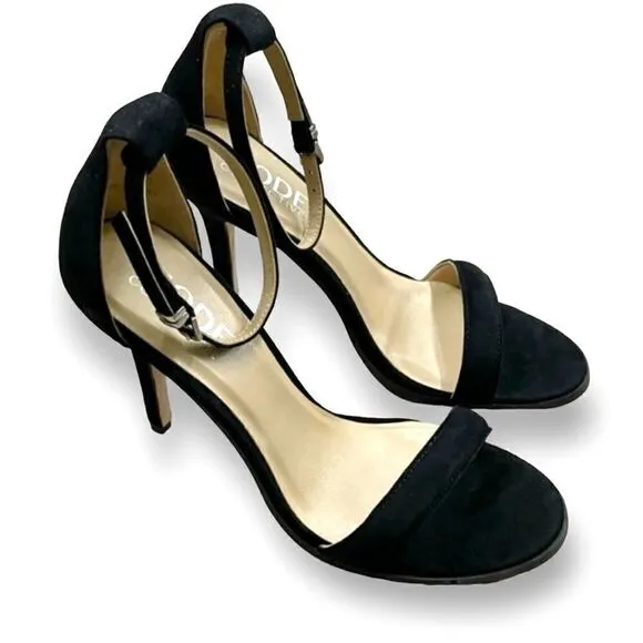 Mode Collective Daria sandal heel black suede, size 41, US 10