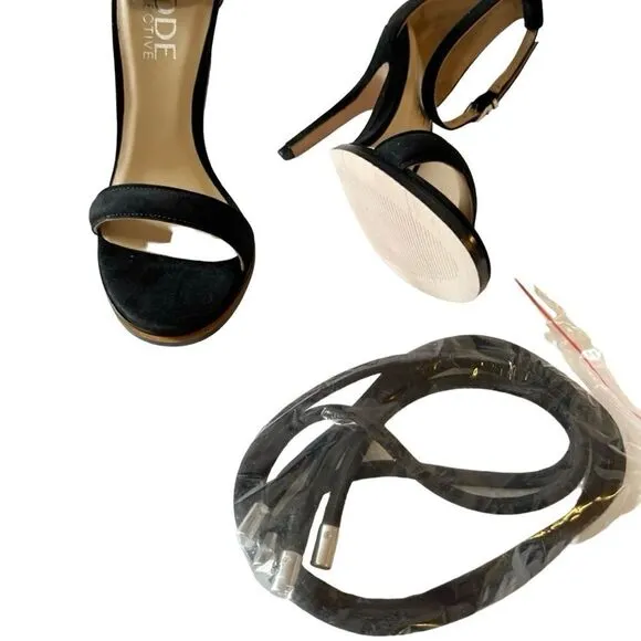 Mode Collective Daria sandal heel black suede, size 41, US 10