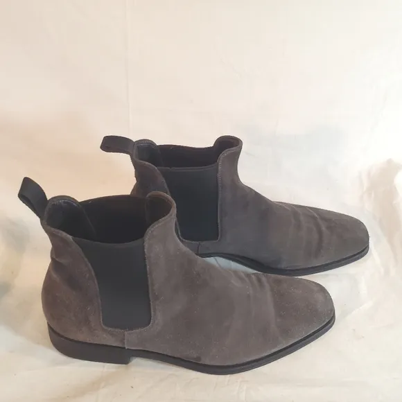 Monte Rosso Enrico Chelsea Boots Men's 10 Suede Leather Taupe Gray Made In Italy