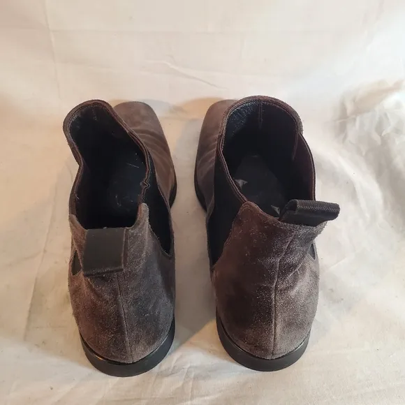 Monte Rosso Enrico Chelsea Boots Men's 10 Suede Leather Taupe Gray Made In Italy