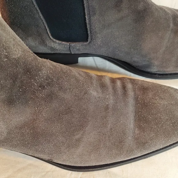 Monte Rosso Enrico Chelsea Boots Men's 10 Suede Leather Taupe Gray Made In Italy