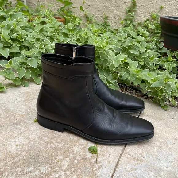Monte Russo Men’s Ankle Boots Sz 13 M Black Leather