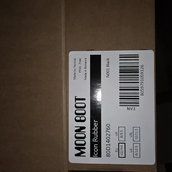Moonboot ICON Rubber Black Boots - NIB