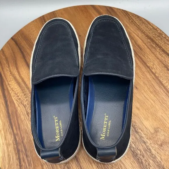 Moretti Gold Label Loafers Mens Size 11 D Blue Leather Comfort Casual Sneakers