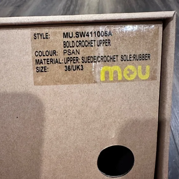 MOU Crochet Ankle Boots Size 36