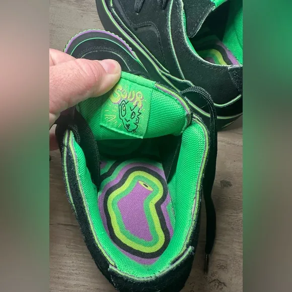 MSCHF Gobstomper Sour Edition Sneakers Black &amp; Green Men’s Size 6.