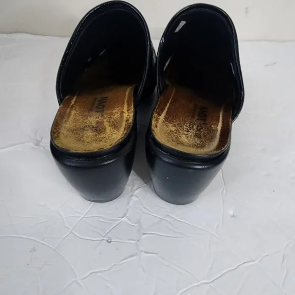 Naot Dream Clog Mules Women’s 7-7.5 Black Leather Slip On Comfort Shoes EU 38