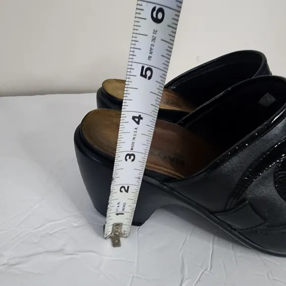 Naot Dream Clog Mules Women’s 7-7.5 Black Leather Slip On Comfort Shoes EU 38
