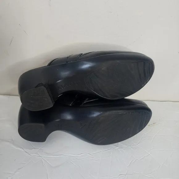 Naot Dream Clog Mules Women’s 7-7.5 Black Leather Slip On Comfort Shoes EU 38