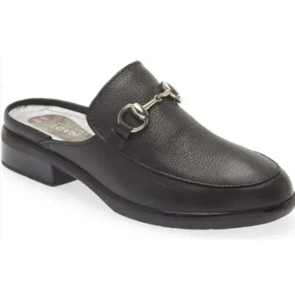 Naot Women's Halny Black Mules Sz 37 EU 6 US NIB Soft Black Leather Slip Ons