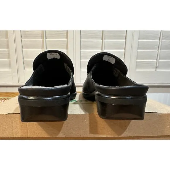 Naot Women's Halny Black Mules Sz 37 EU 6 US NIB Soft Black Leather Slip Ons