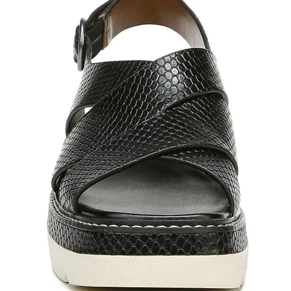 Naturalizer Black Halifax Snake Print Leather Slingback Sandals size 11