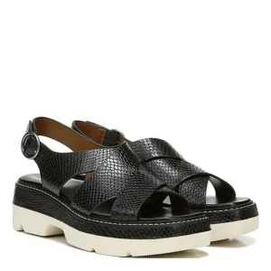 Naturalizer Black Halifax Snake Print Leather Slingback Sandals size 11