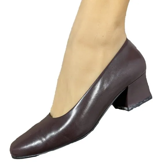 Naturalizer Brown Leather Square Toe Pumps Size 6M