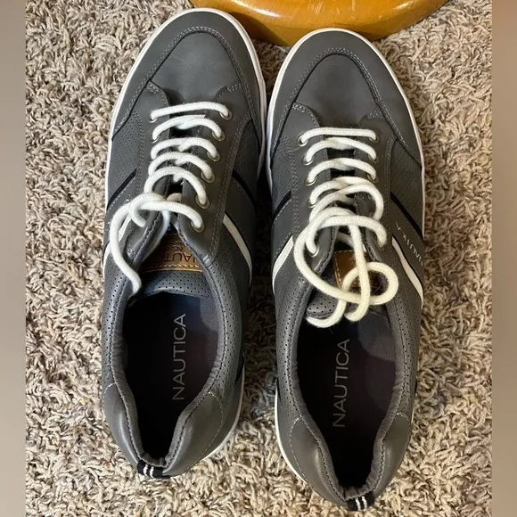 Nautica Mens Hull Grey Casual Shoes Sz 10.5