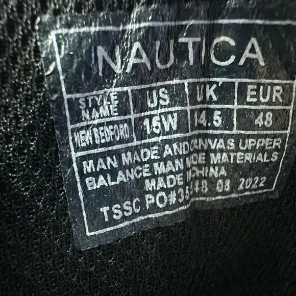 NAUTICA Men's New Bedford Black Duck Boots Men's Size‎ 15W