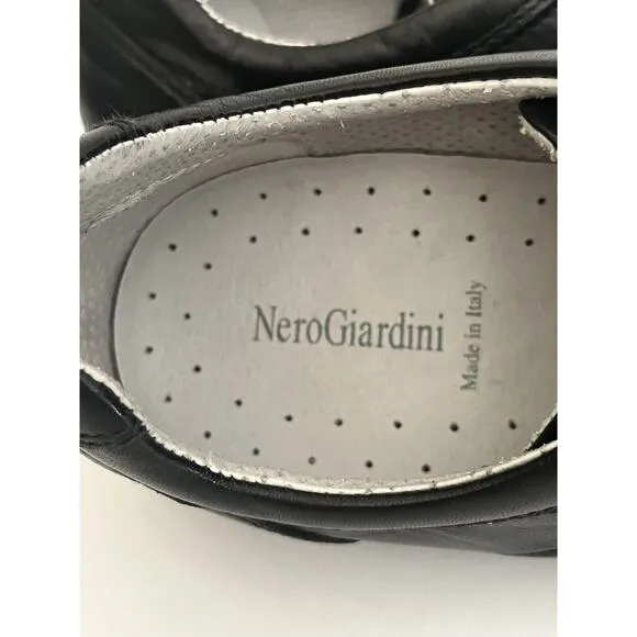 Nero Giardini Sport Sneakers •Men 42/US 10• Casual Athletic Shoes Black Leather