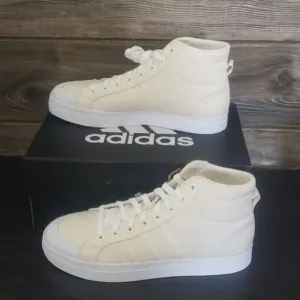 New Adidas Bravado Mid White Canvas Sneakers