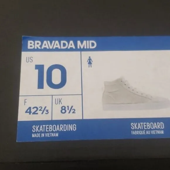 New Adidas Bravado Mid White Canvas Sneakers
