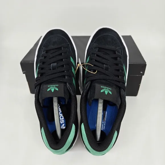 New adidas Nora 'Black Court Green' Men's Suede Shoes Size 12