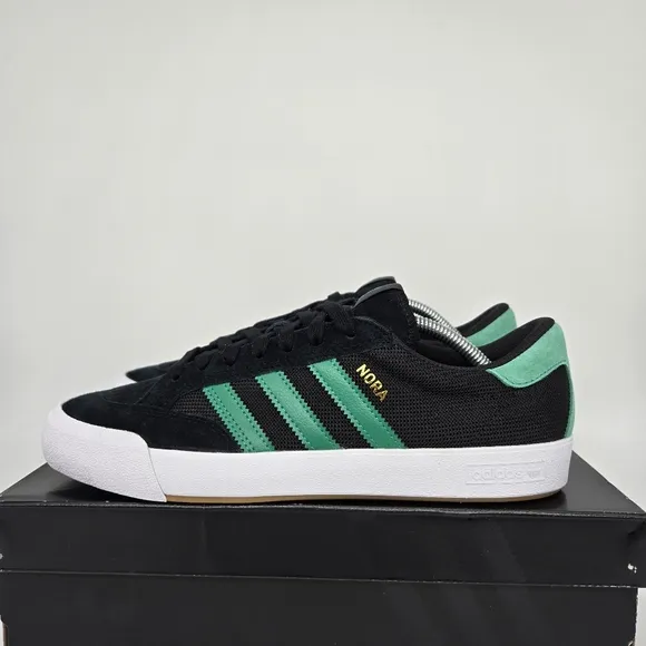 New adidas Nora 'Black Court Green' Men's Suede Shoes Size 12
