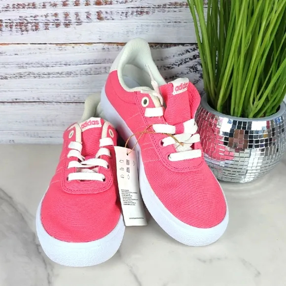 NEW ADIDAS SIZE 3 GIRLS PINK SKATEBOARD SNEAKERS CANVAS SHOES