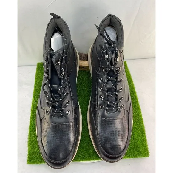 New Arkbird Mens Black Leather Sneaker Boots Size 13