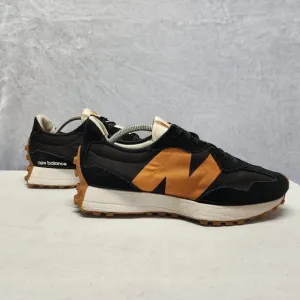 New Balance 327 Shoes Mens 10 Running Sneakers Black Gold Suede Nylon