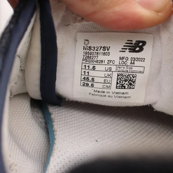 New Balance 327 White Natural Indigo Navy Men's Size 11.5 D Sneakers Shoes