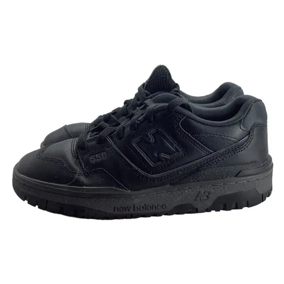 New Balance 550 Black Sneakers Shoes Grade School Boy Size 6 Black on Black