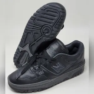 New Balance 550 Men's Size 6.5 US Low Triple Black GS GSB550BB Shoes Sneaker New