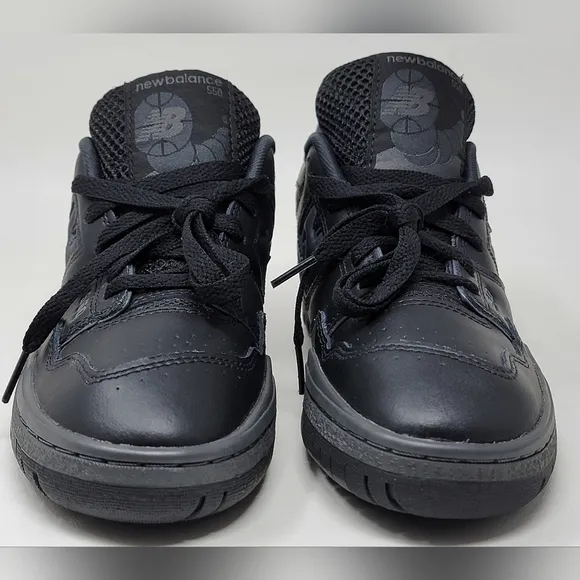 New Balance 550 Men's Size 6.5 US Low Triple Black GS GSB550BB Shoes Sneaker New