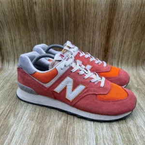 New Balance 574 Classics Men's Size 9.5 D Orange Suede Sneakers Shoes U574RCB