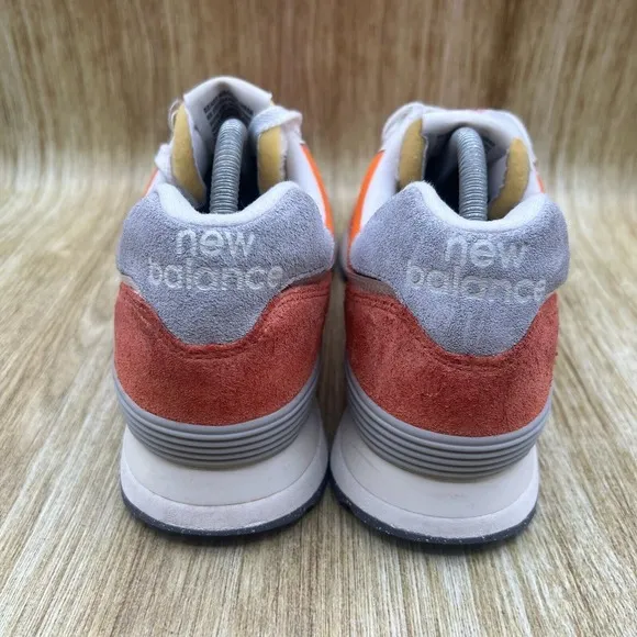 New Balance 574 Classics Men's Size 9.5 D Orange Suede Sneakers Shoes U574RCB