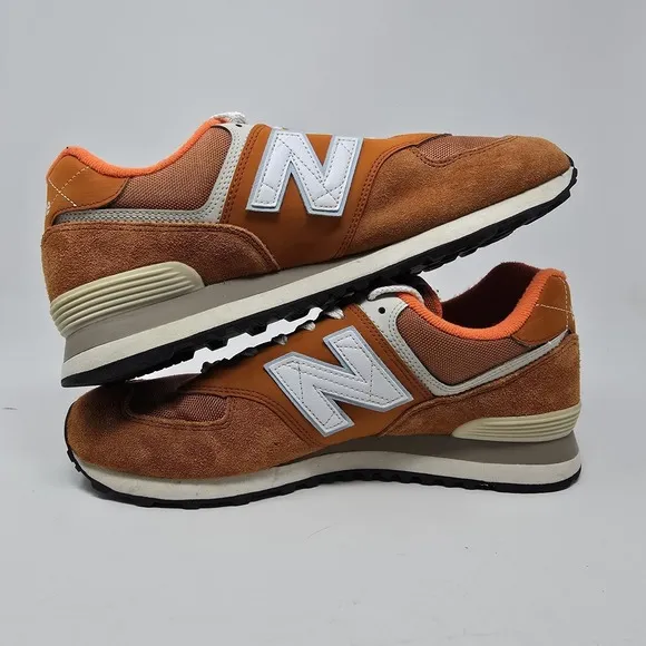 New Balance 574HS2 Rust Orange Cordura Suede Men's Size 9.5 Shoes