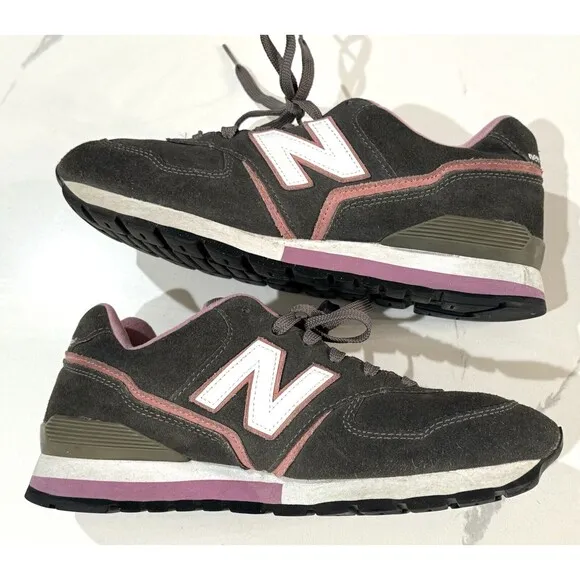 New Balance 594 Gray Pink Sneakers Grey Suede Women's 10 Shoes Comfort Casual
