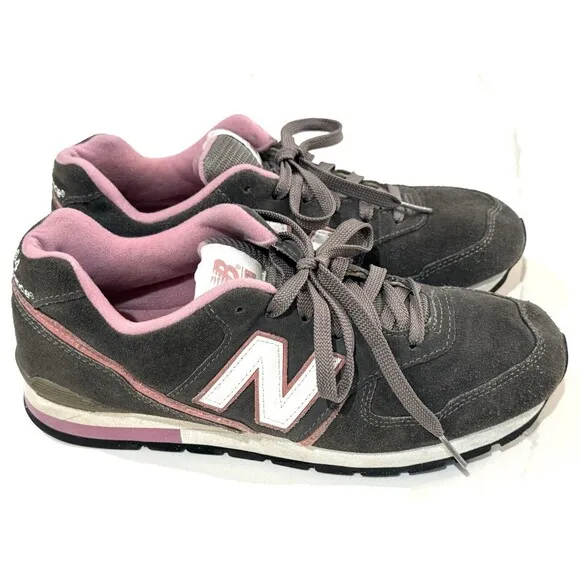 New Balance 594 Gray Pink Sneakers Grey Suede Women's 10 Shoes Comfort Casual