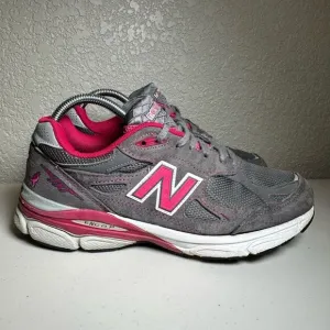 New Balance 990 V3 Womens Size 9.5 Walking Shoes Gray W990KM3 Suede Lace Up Mesh