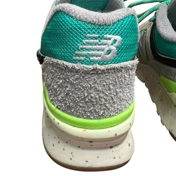 New Balance 997H Cordura Mens 7.5 Shoes Sneakers Tan Suede Mesh Aqua Blue