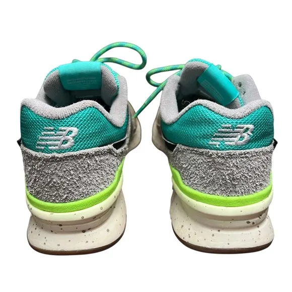 New Balance 997H Cordura Mens 7.5 Shoes Sneakers Tan Suede Mesh Aqua Blue
