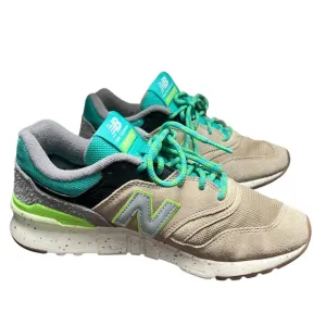 New Balance 997H Cordura Mens 7.5 Shoes Sneakers Tan Suede Mesh Aqua Blue