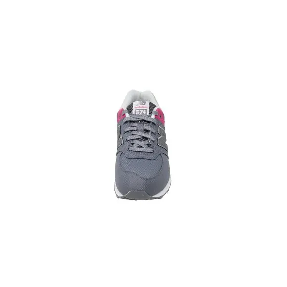 New Balance Big Kids 574 Grey/Hot Pink Shoes