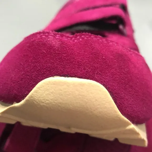 New Balance Fuchsia Suede Hook &amp; Loop Sneakers