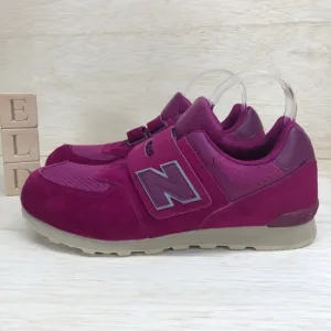 New Balance Fuchsia Suede Hook &amp; Loop Sneakers