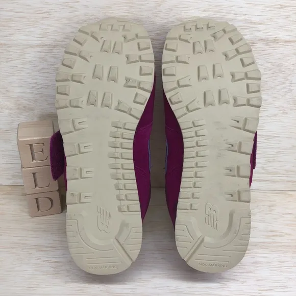 New Balance Fuchsia Suede Hook &amp; Loop Sneakers